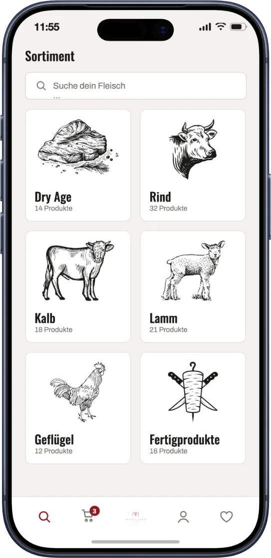 Murat Lamm – Bestell-App – Sortiment