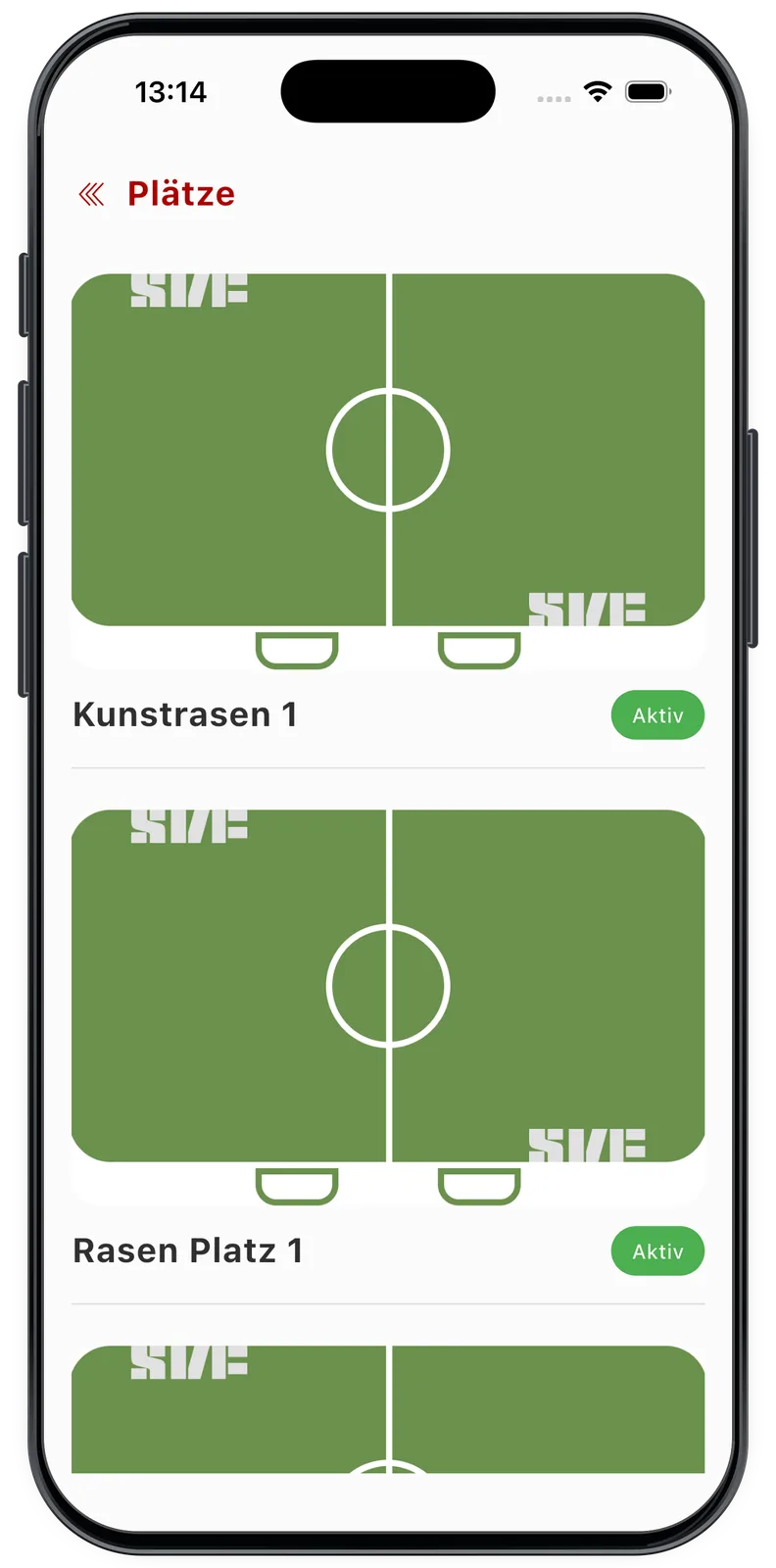 SV Fellbach – Reservierungs-App – Platz auswählen